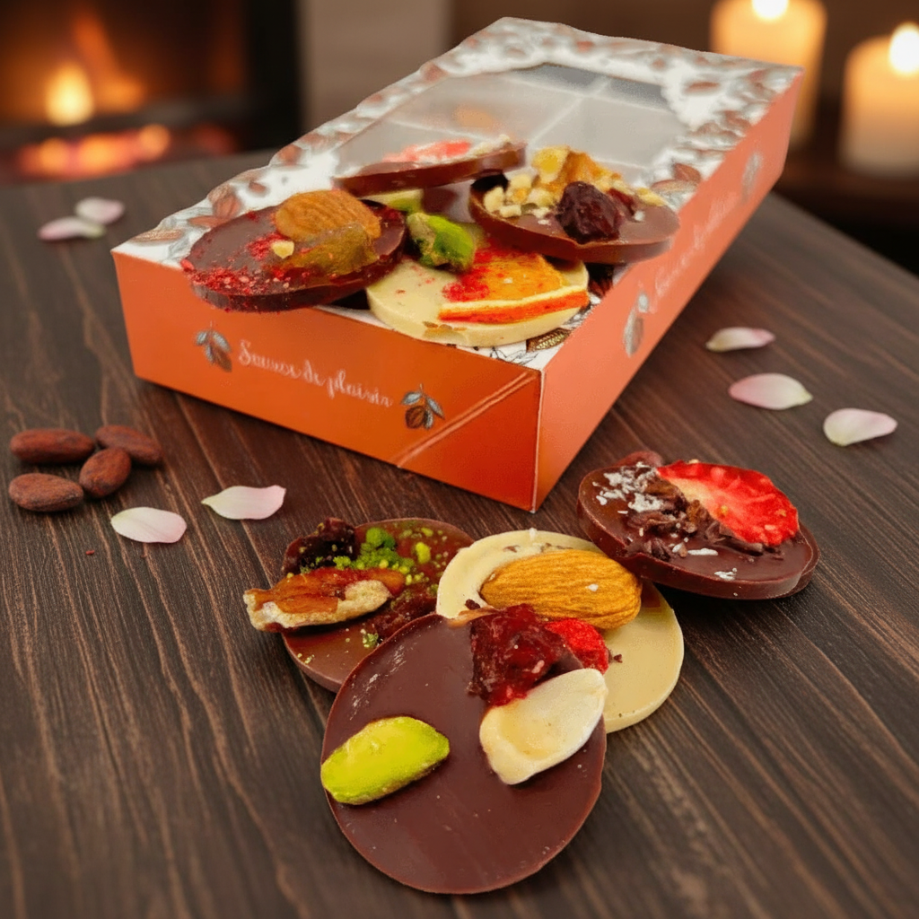 Box of chocolate mendiants 24 pieces