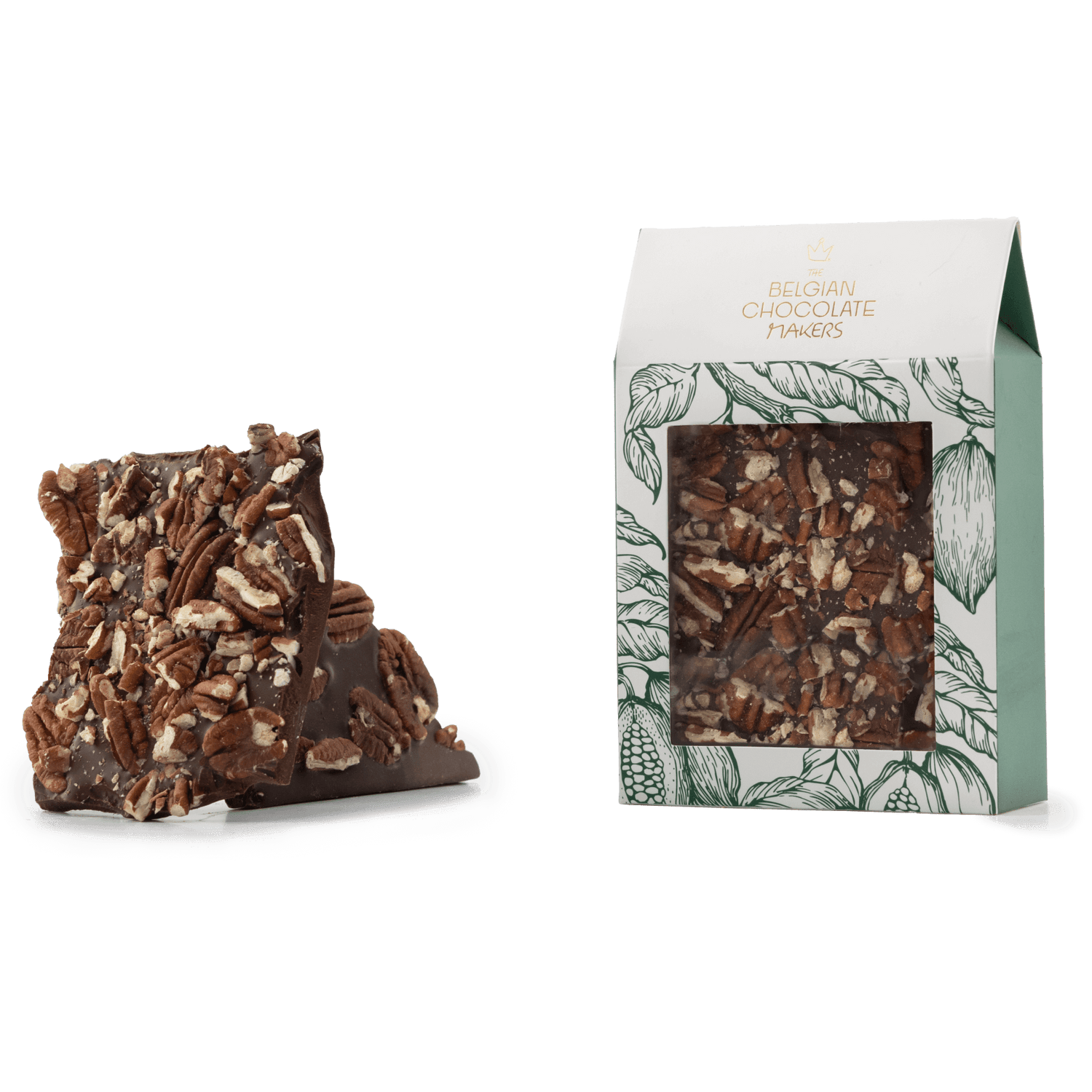 Barritas rotas de chocolate negro con nuez