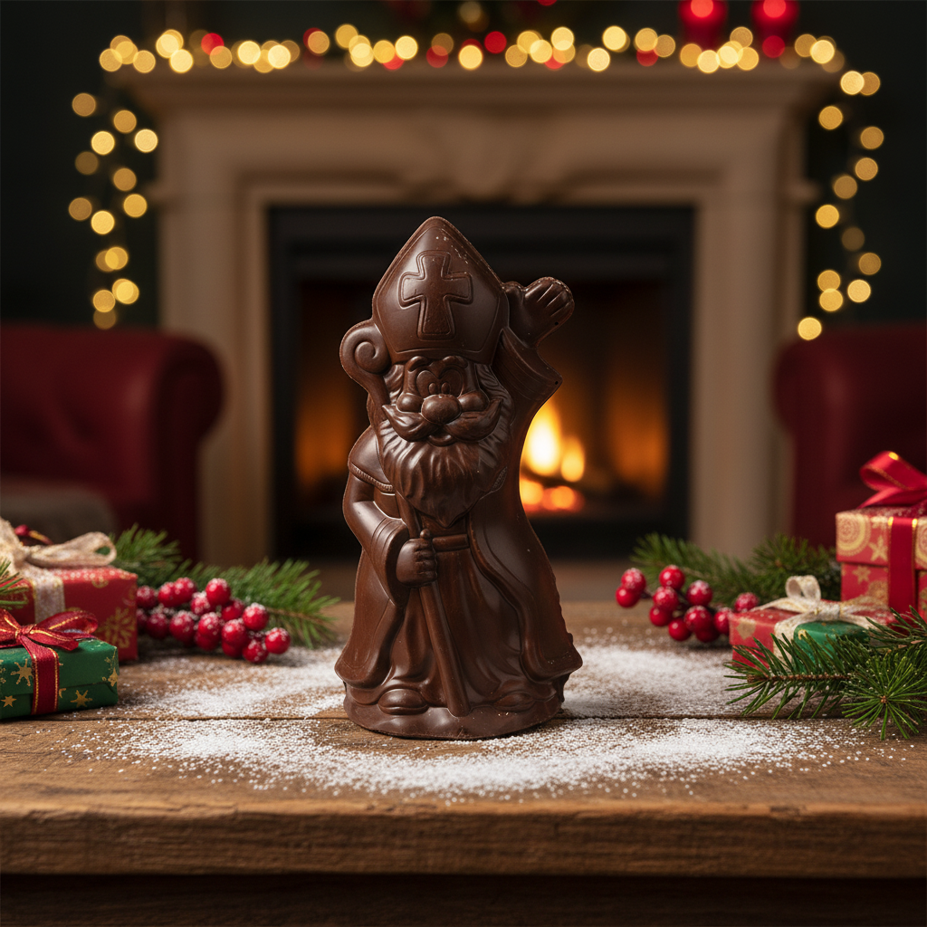 San Nicola di cioccolato fondente con scettro 250g