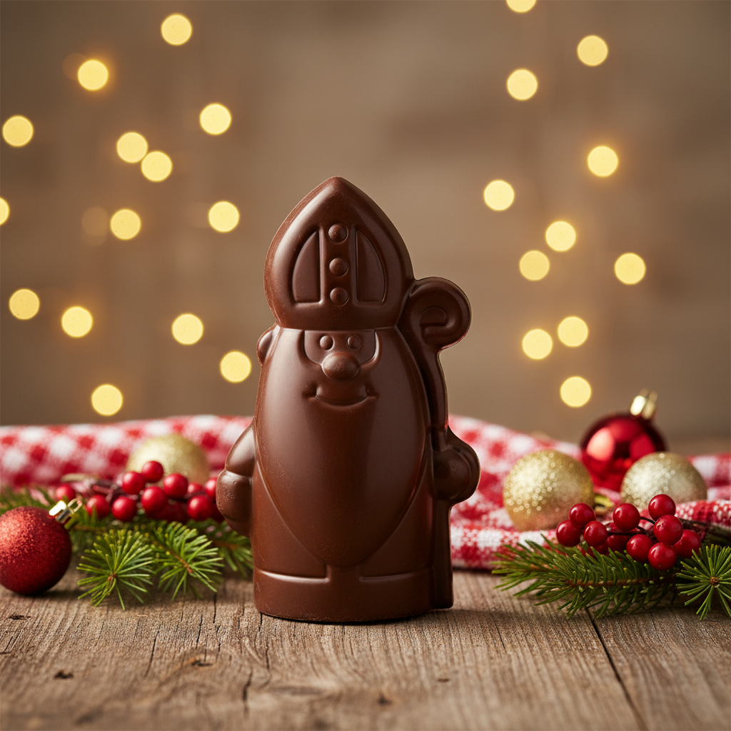 San Nicola di cioccolato fondente con scettro 150g