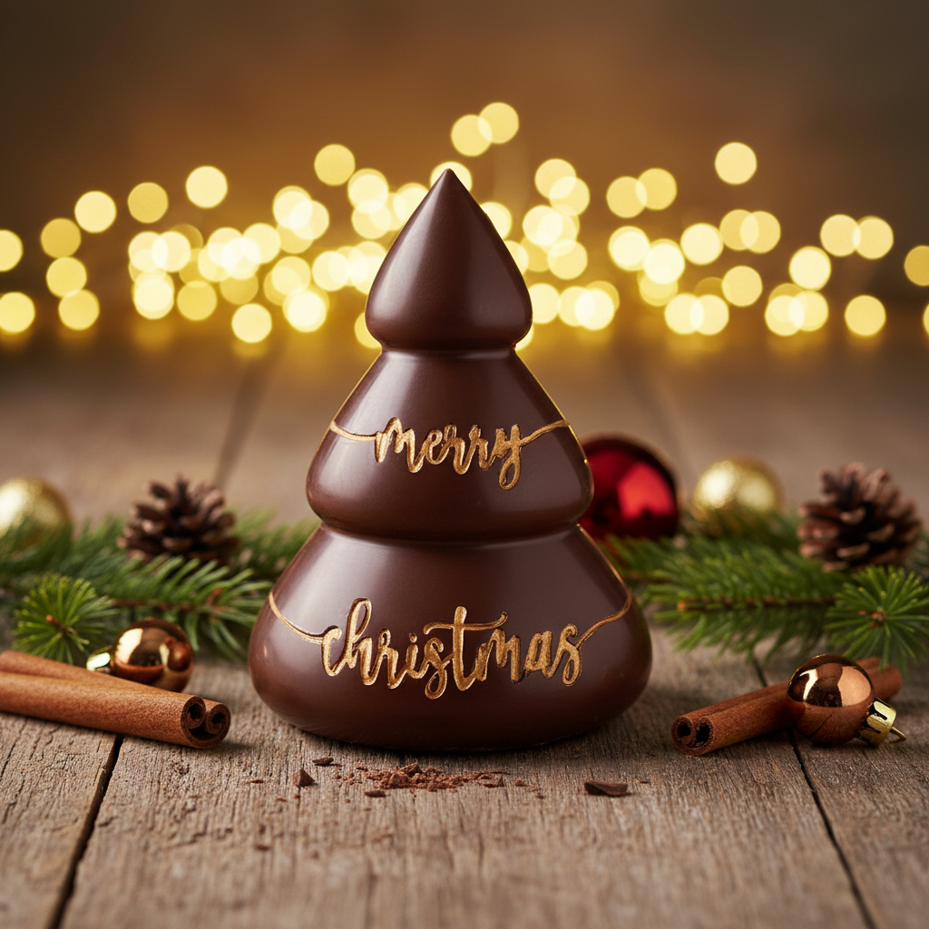 Milk chocolate Merry Christmas tree 280g
