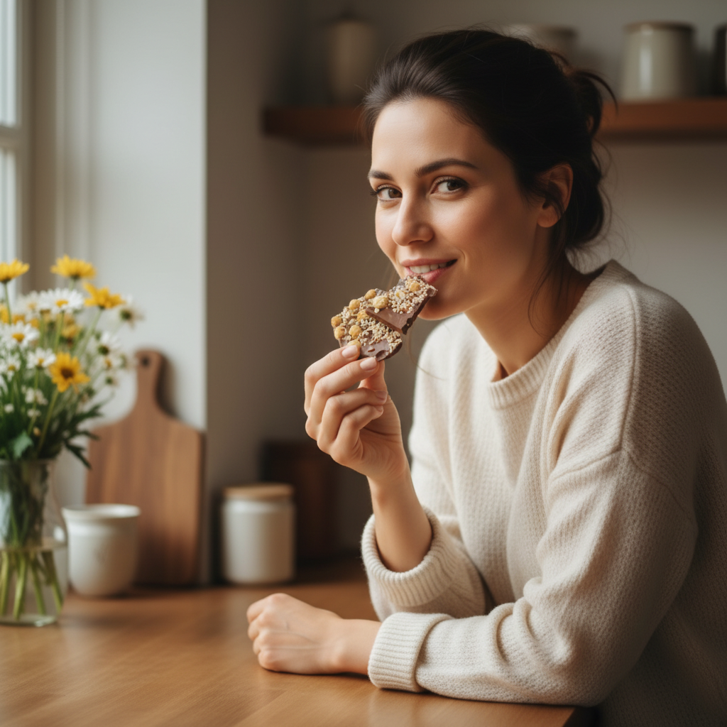 Tavolette spezzate di cioccolato al latte con nocciole
