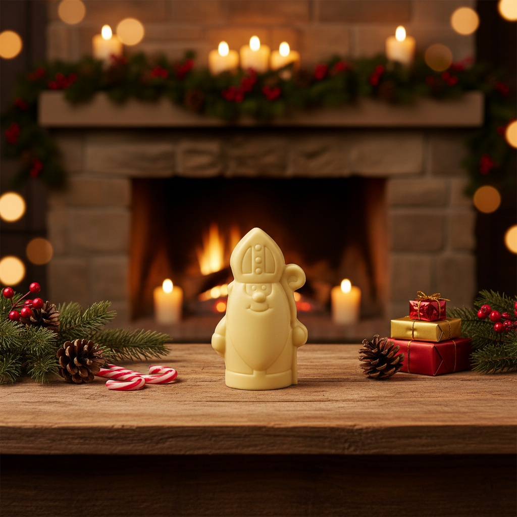 San Nicola di cioccolato bianco con scettro 150g