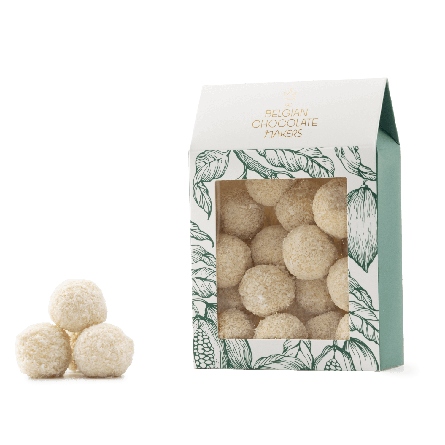 Bolsa de trufas belgas con cobertura de coco 160g