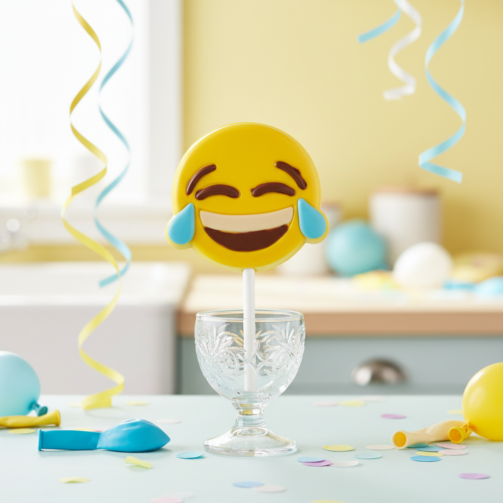 Piruleta emoji joy de chocolate blanco 30g