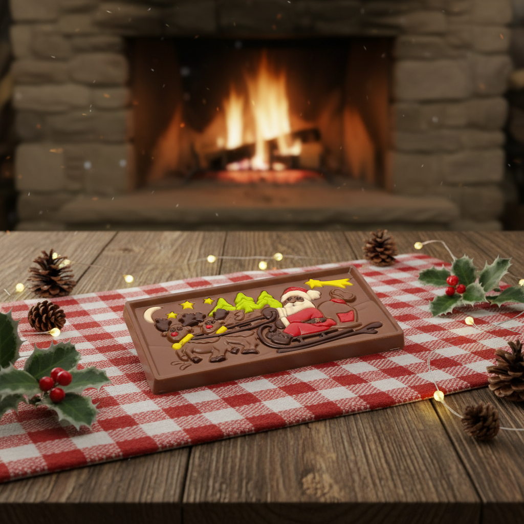 Milk chocolate Santa on a sledge bar 105g