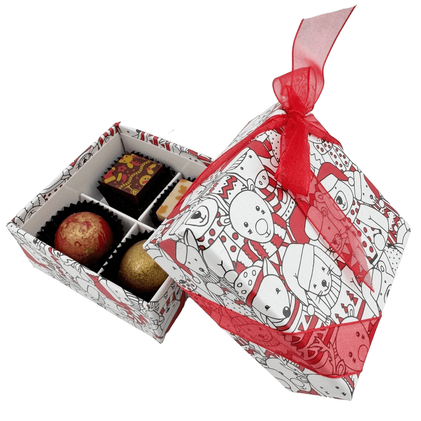 Scatola di Natale 4 praline 50g