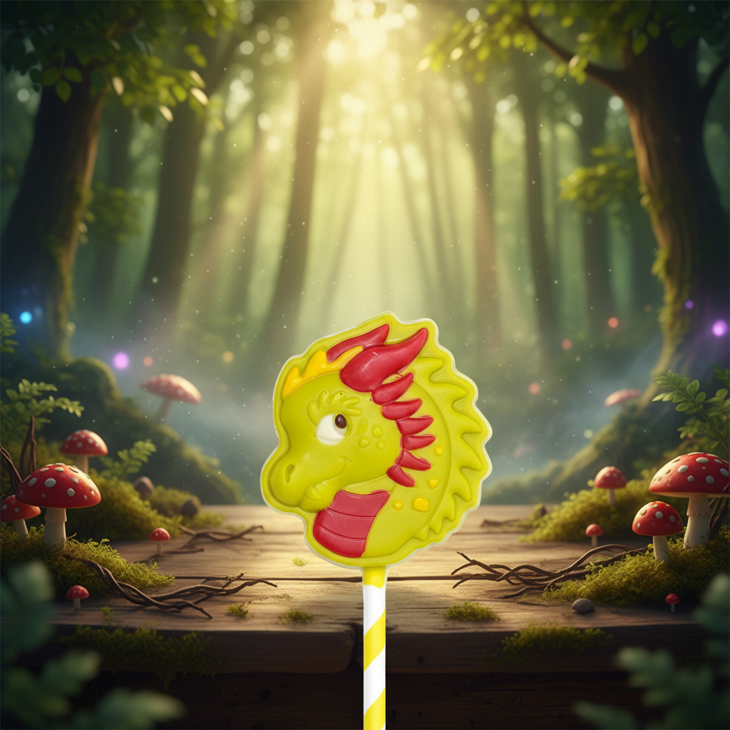 Piruleta de dragón de chocolate blanco 20g