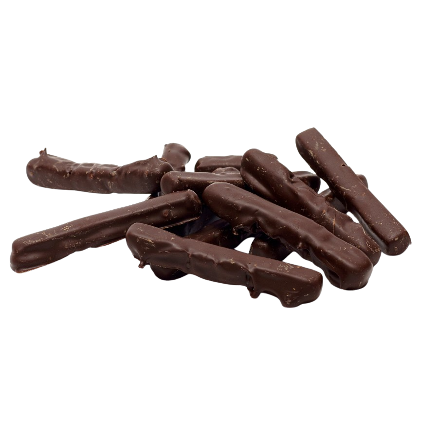 Scorze di limone candite immerse nel cioccolato