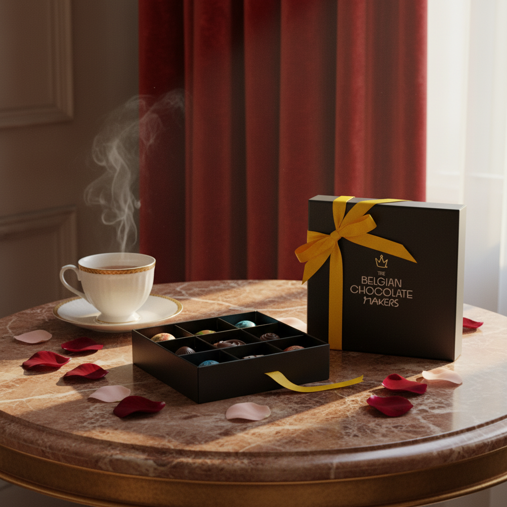 Black temptation box of 9 chocolate pralines 135g