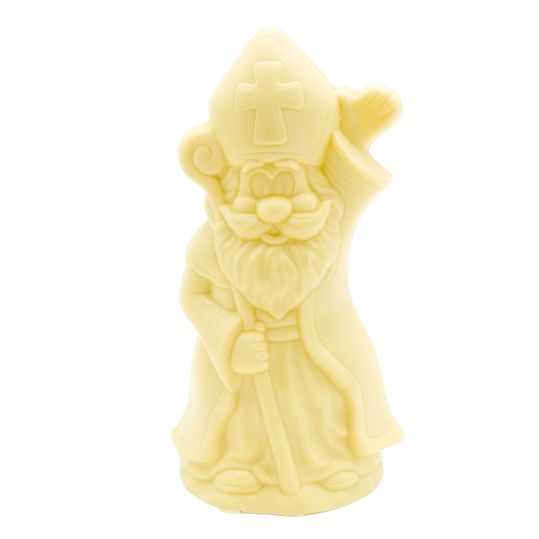 Saint Nicolas en chocolat blanc avec sceptre 250g