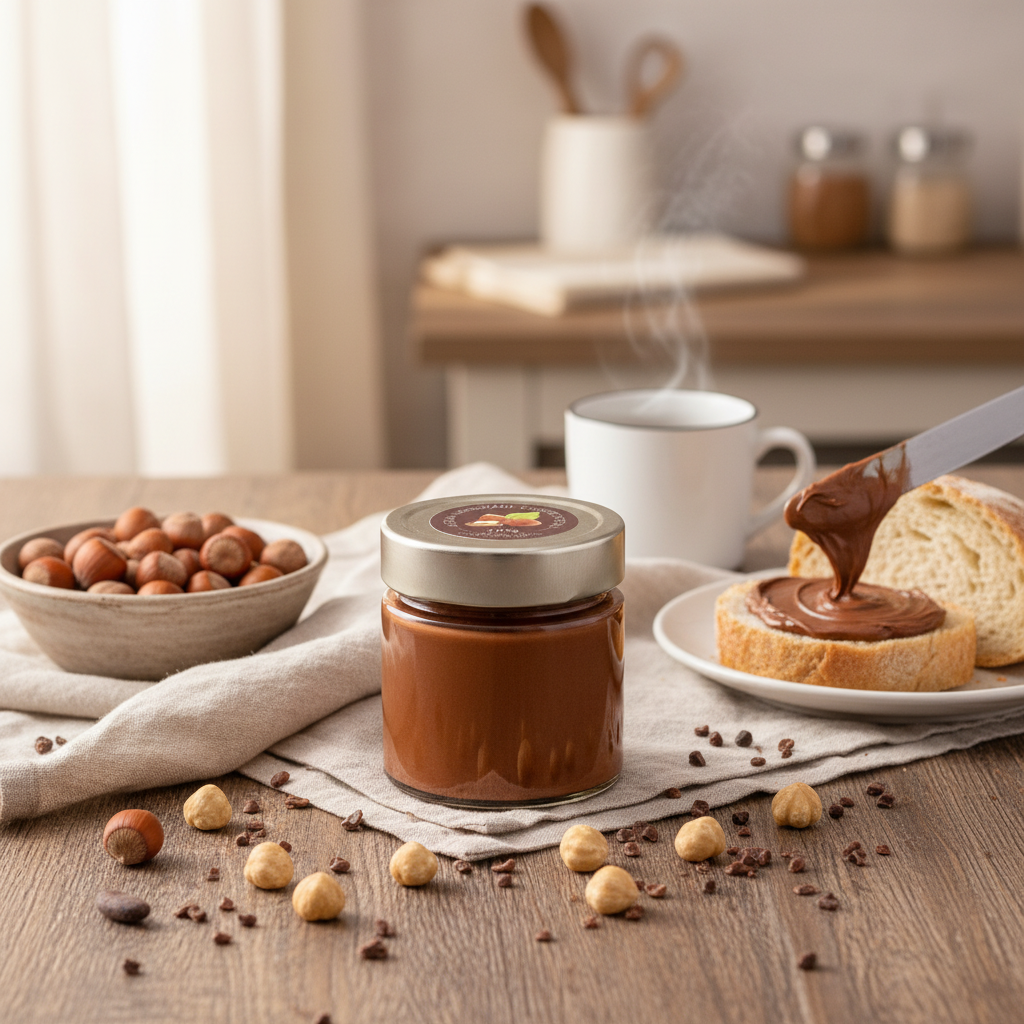 Vegan chocolate spread 250g with 50% Italian Piedmont hazelnuts