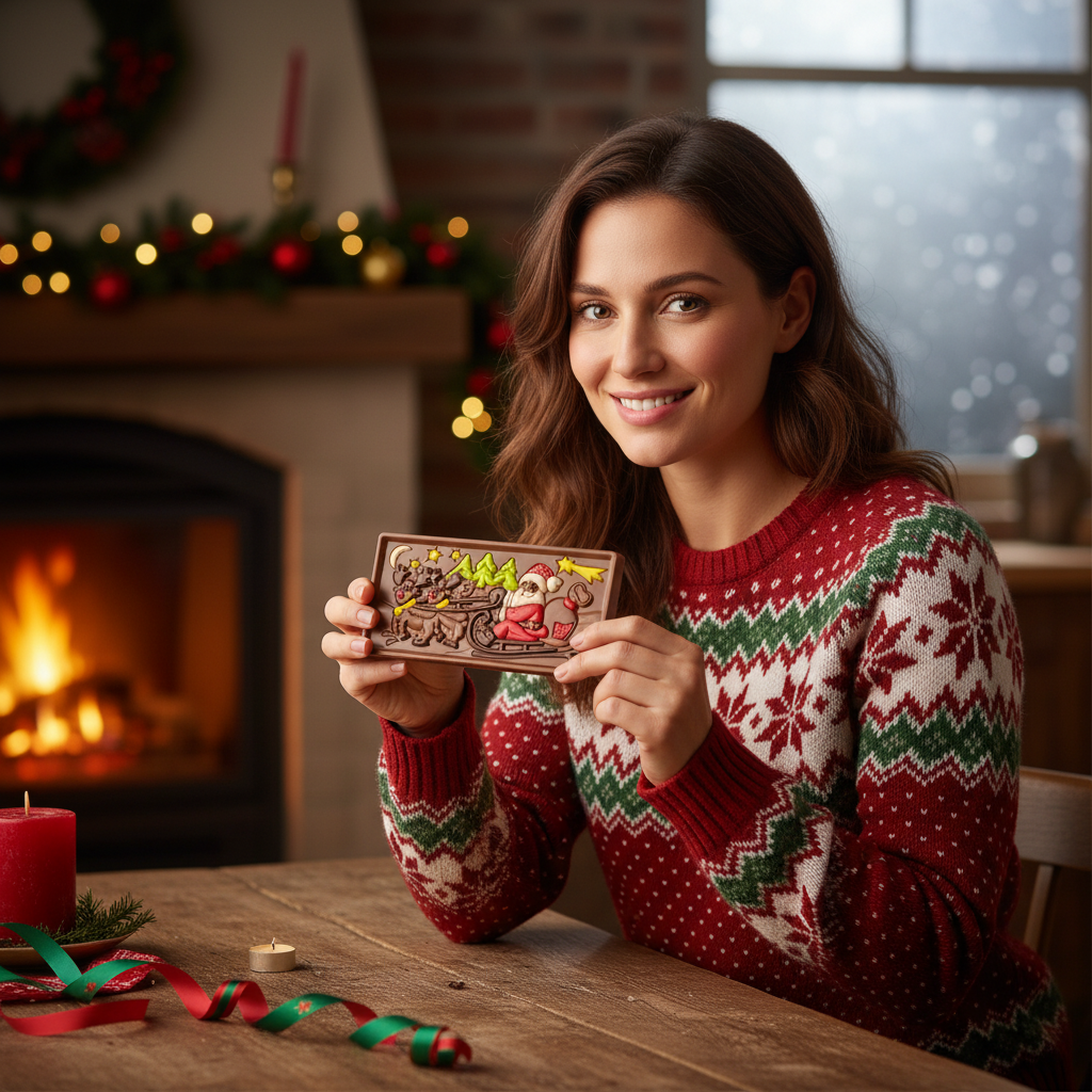 Milk chocolate Santa on a sledge bar 105g
