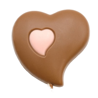 Lecca-lecca al cioccolato al latte con cuore rosa 25g