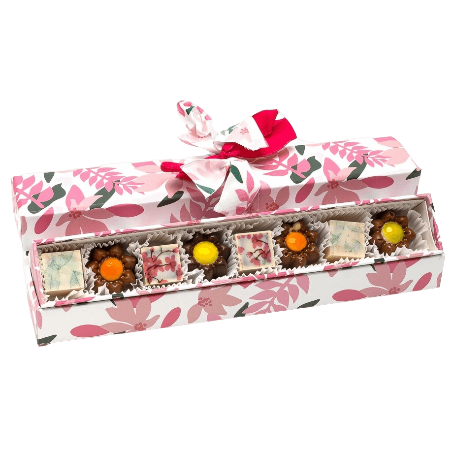 Scatola primavera di 7 praline 135g