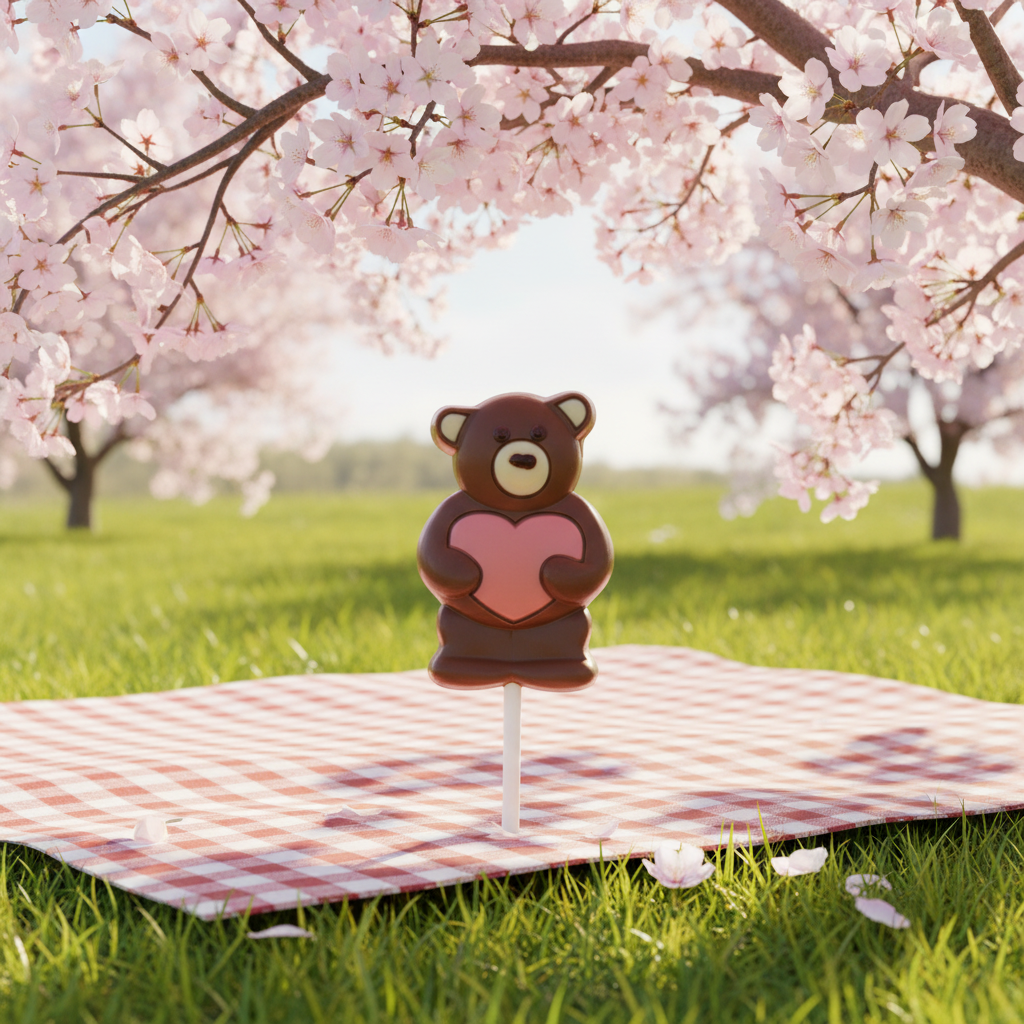 Lecca-lecca di cioccolato al latte con cuore rosa 20g