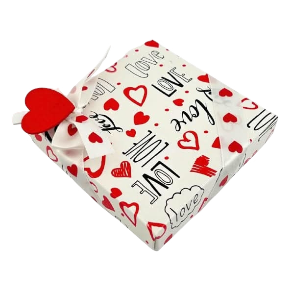 Scatola Love di 4 praline belghe da 50 g