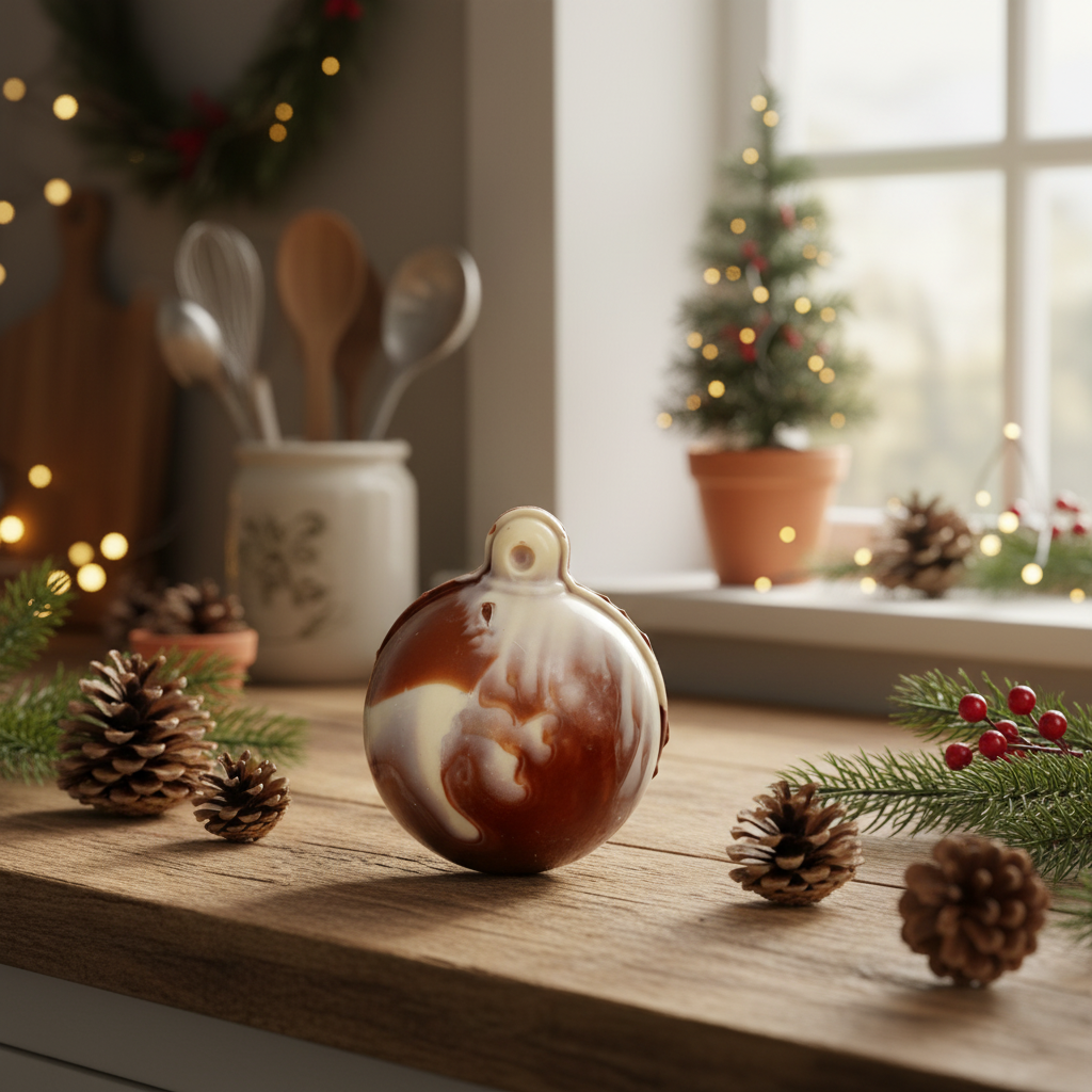 White, milk and dark chocolate festive Christmas bowl 60g