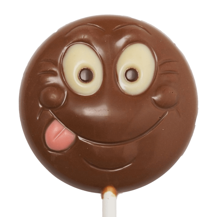 Piruleta de chocolate con leche smiley 20g