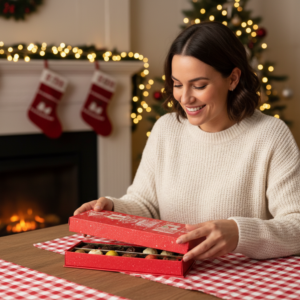 Scatola di Natale 14 praline e tartufi 225g