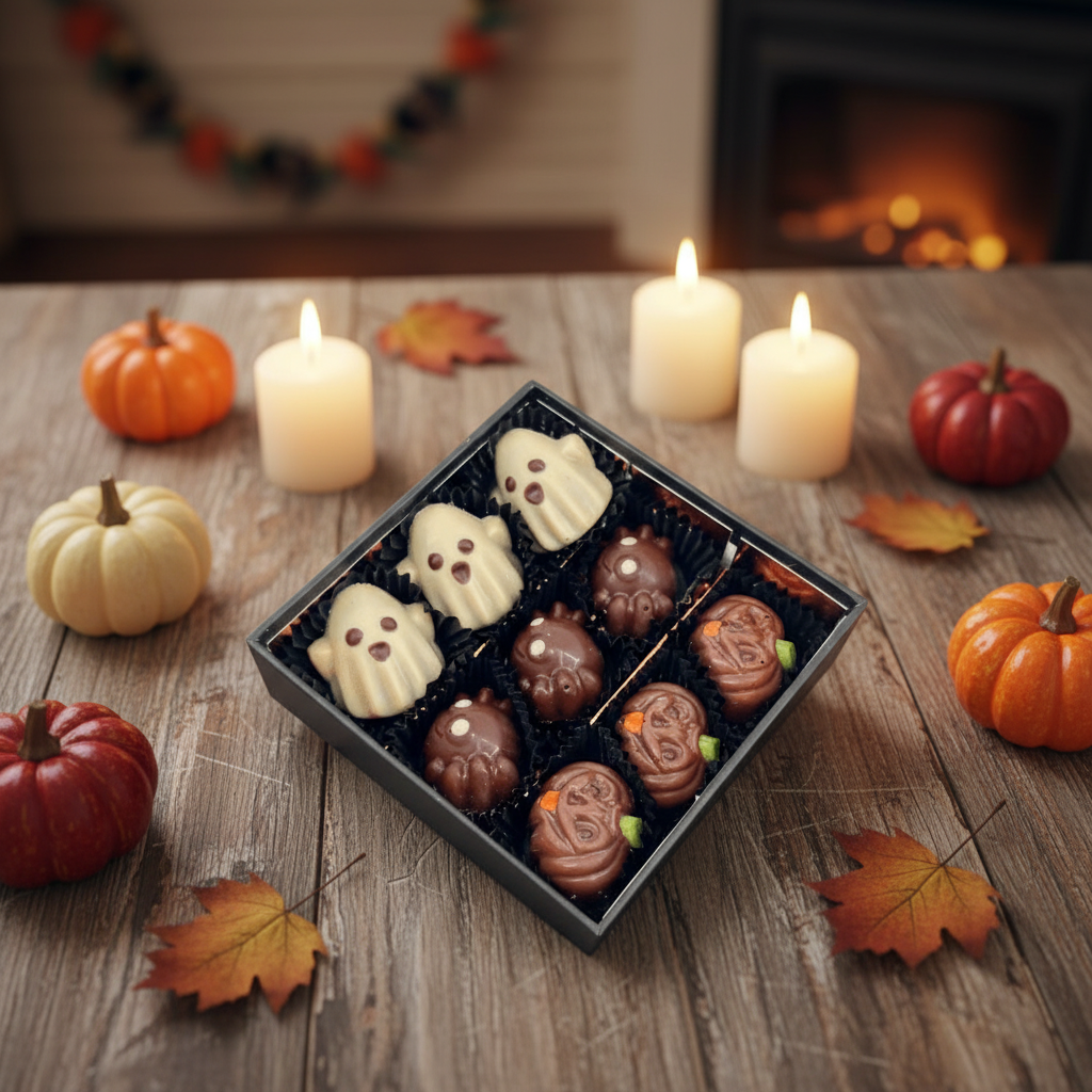 Scatola di 9 praline belghe di Halloween 135g
