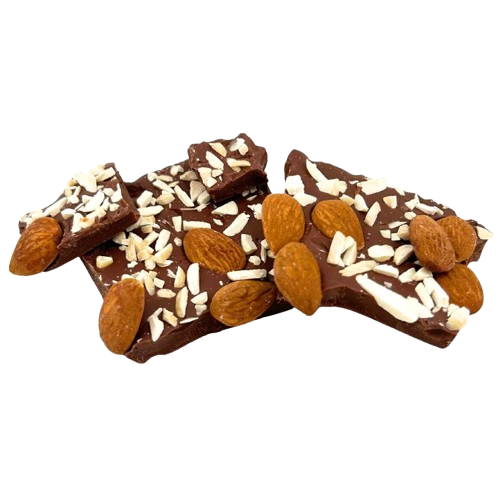 Barres brisées au chocolat au lait et aux amandes