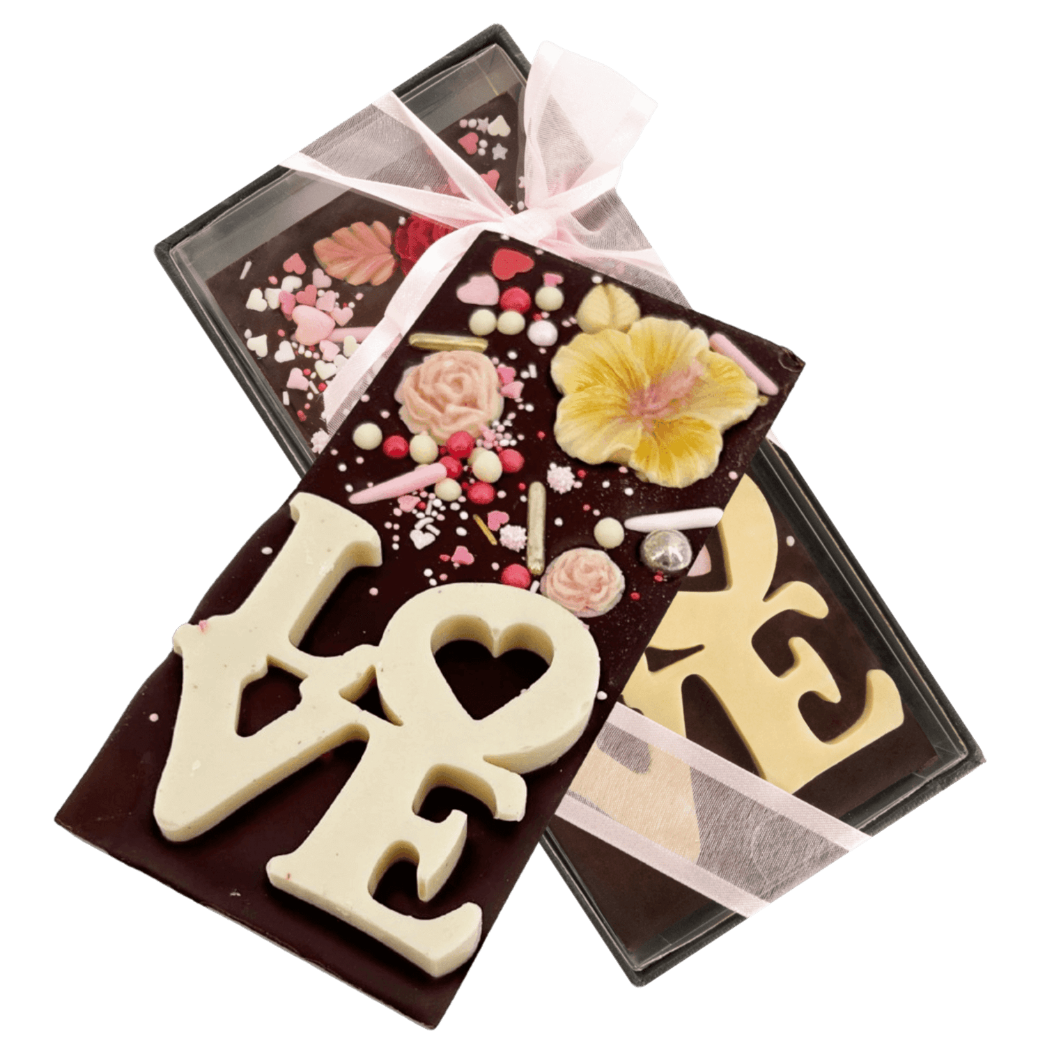 Tavoletta di cioccolato fondente rosso amore 120g