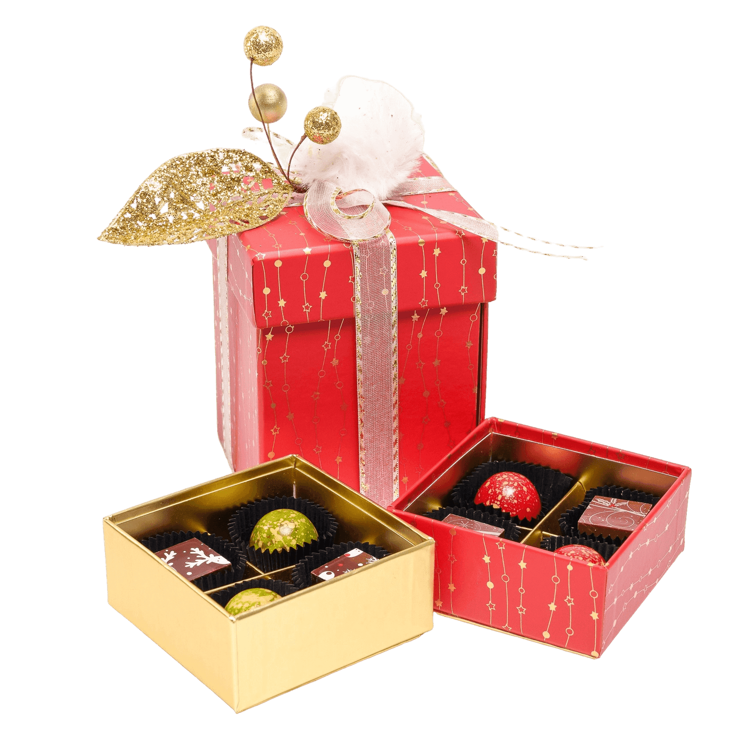 Boîte à tiroirs de Noël 12 pralines 180g