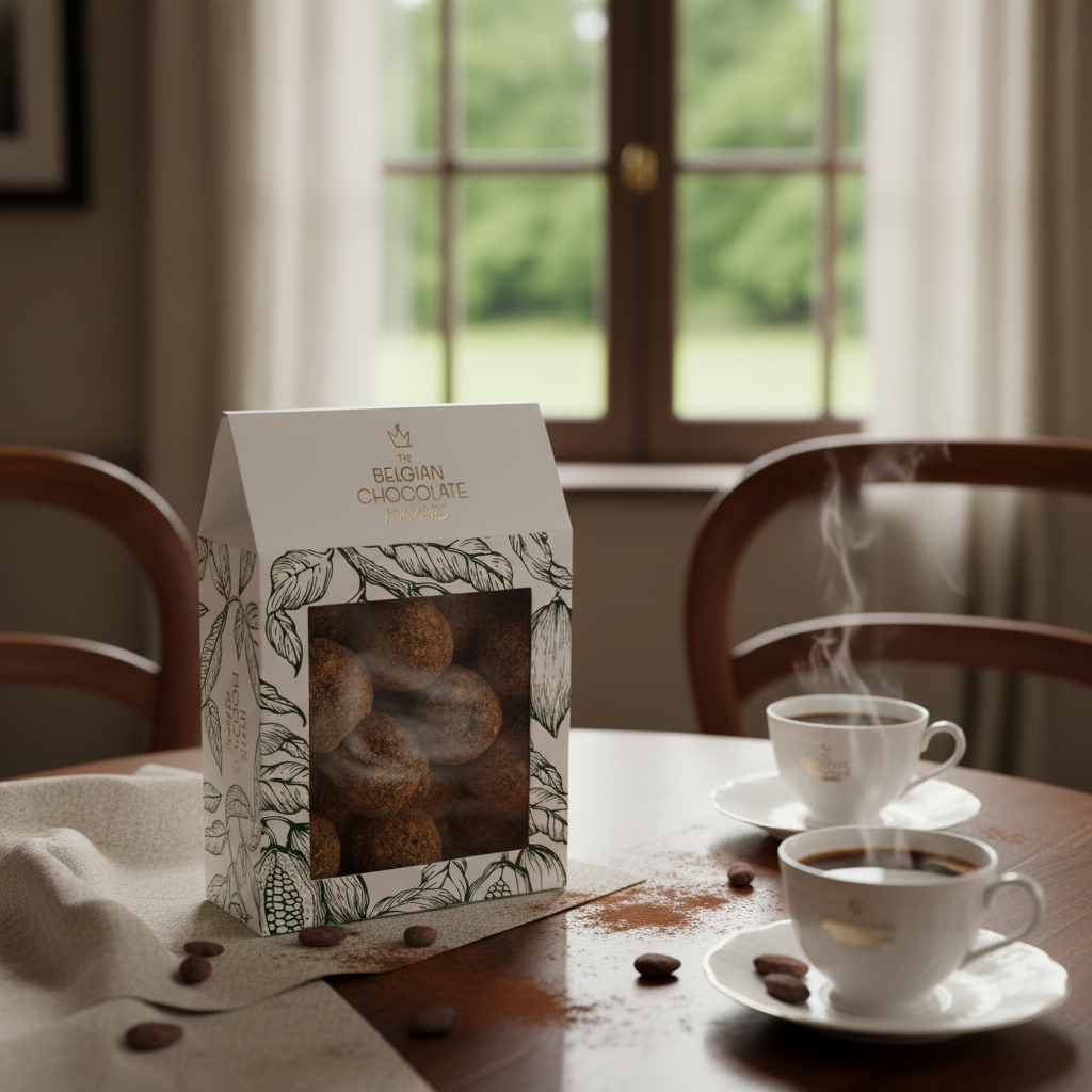 Pouch of Belgian truffles with speculoos coating 160g